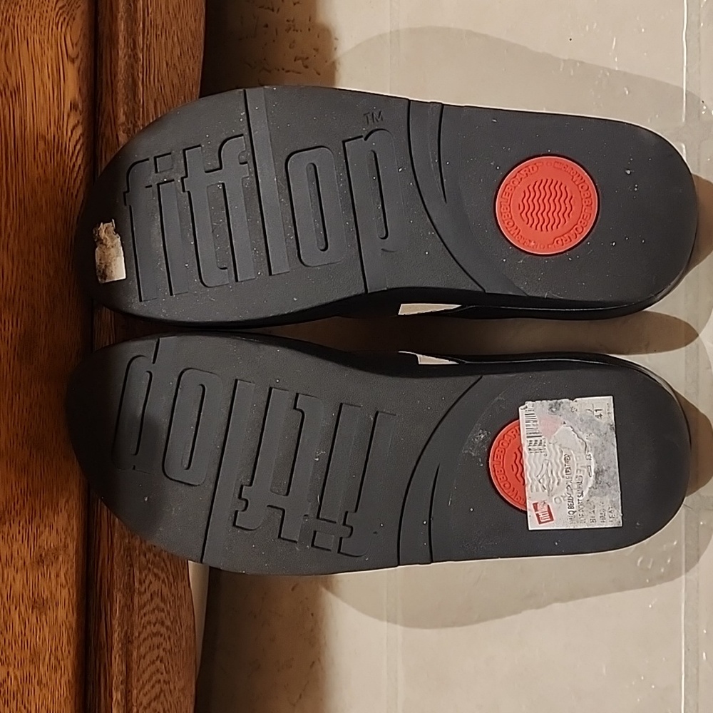 Fitflop Black Beaded Wedge Sandals - Picture 5 of 6
